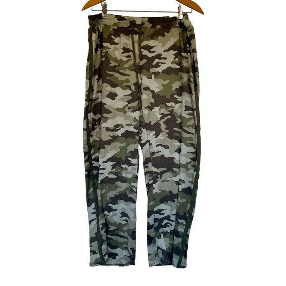 Lucky Brand Green Camo Army PJ Pajama Sets Soft Comfy Pants Tank Tee L - Picture 4 of 15